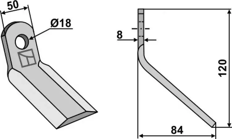 Y-Messer 120x50mm